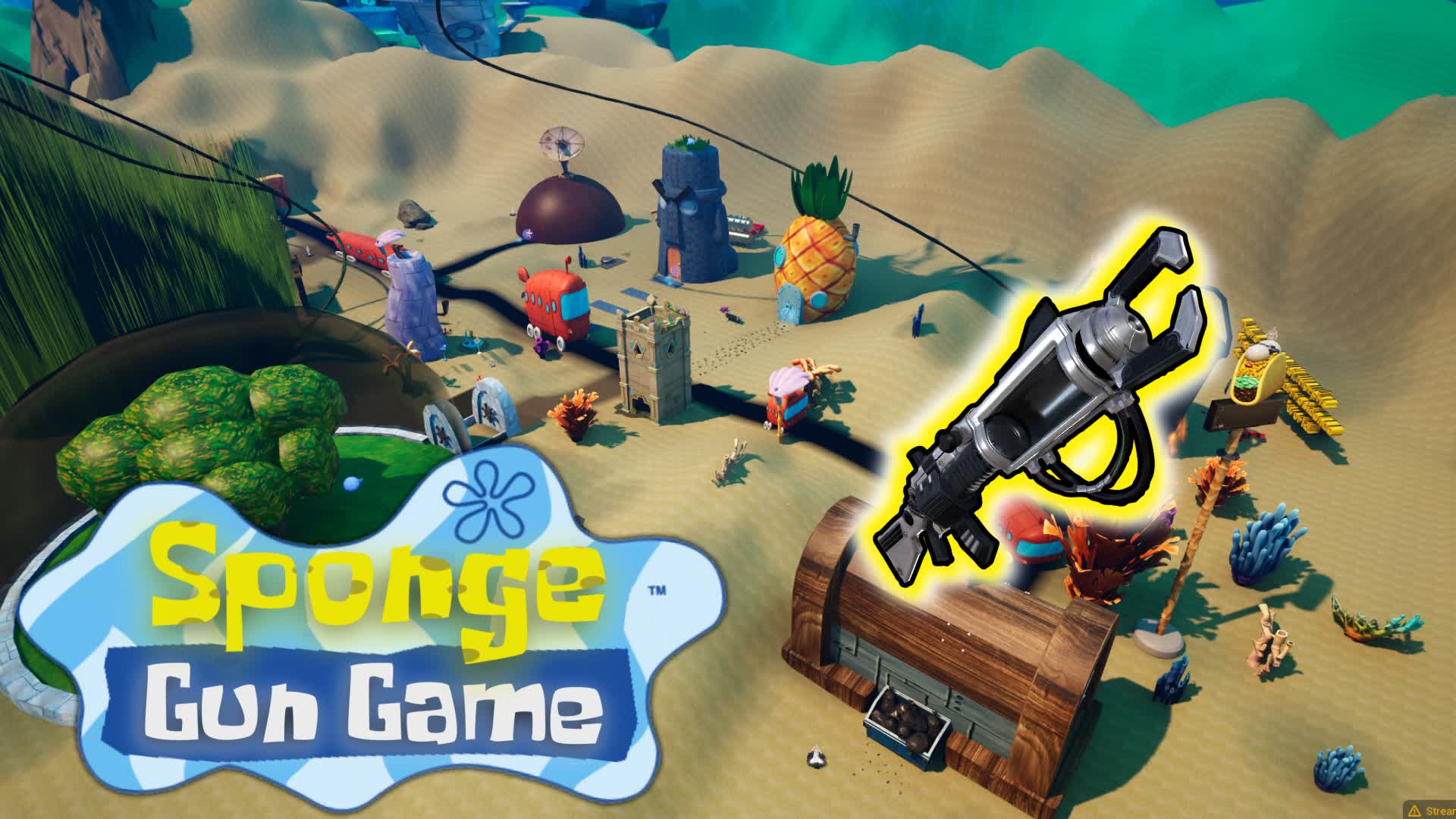 🌊Sponge One Shot Gun Game🧽 — Fortnite Creative map