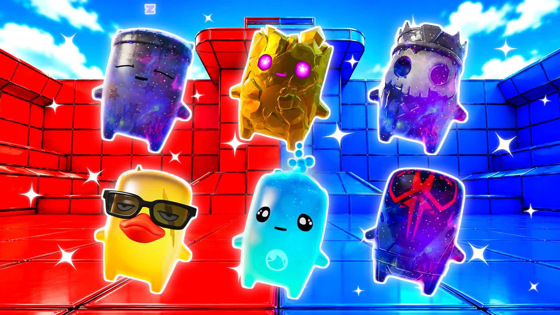 BLUE VS RED GOLDEN STEP 🔵🔴 — Fortnite Creative map
