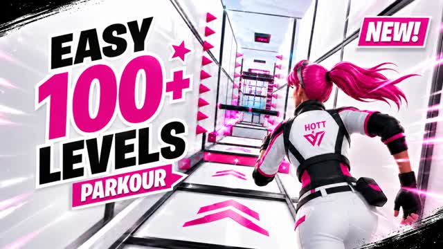EASY 100 LEVEL PARKOUR — Fortnite Creative map cover art