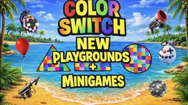 🌈Color swith minigames🎲 — Fortnite Creative map cover art