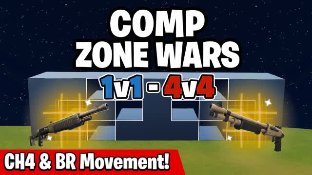 COMP ZONE WARS (1V1 TO 4V4) — Fortnite Creative map cover art