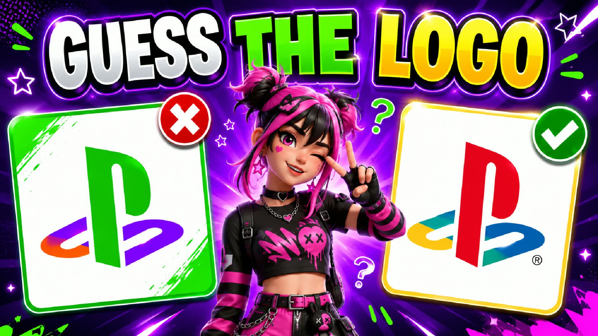 GUESS LOGO 🔎 PARKOUR OBBY — Fortnite Creative map