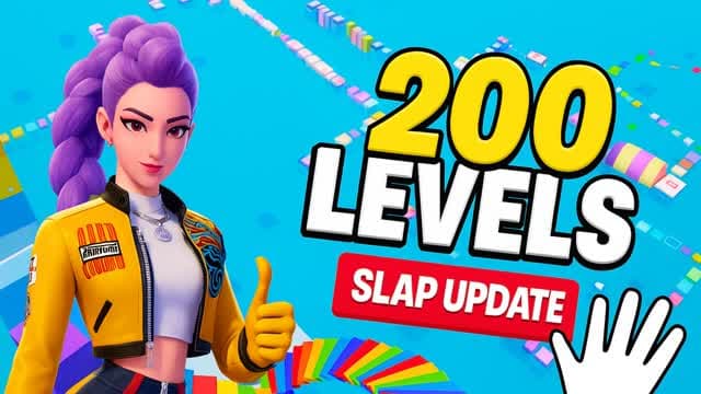 200+ SLAP OBBY PARKOUR DEATHRUN PARTY — Fortnite Creative map cover art
