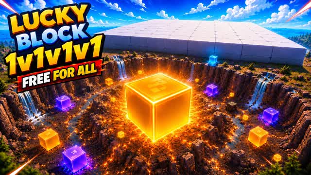 LUCKY BLOCK 1V1V1V1 !! ALL GUNS — Fortnite Creative map