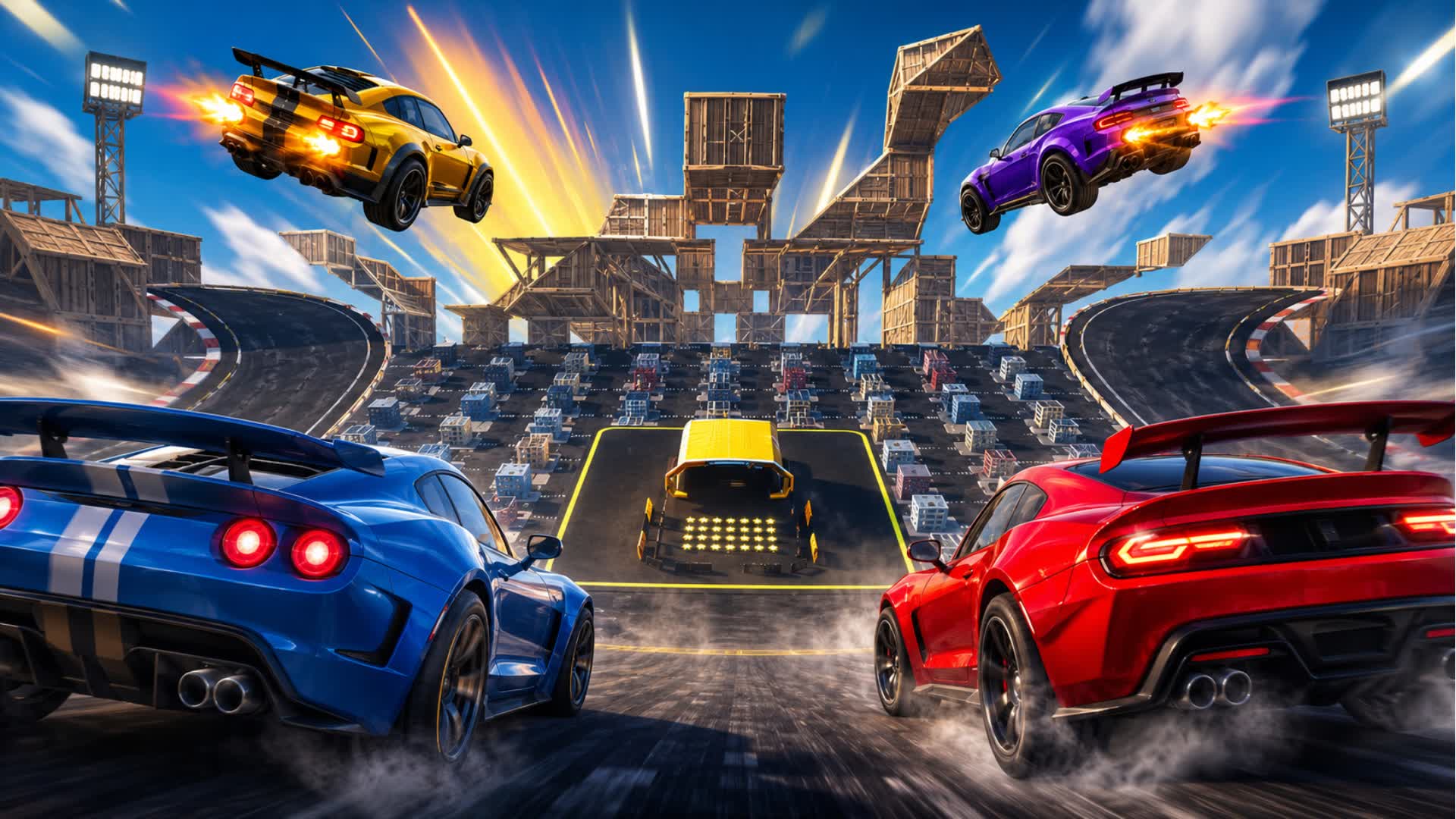 car, ramp, weapons, and lots of fun — Fortnite Creative map