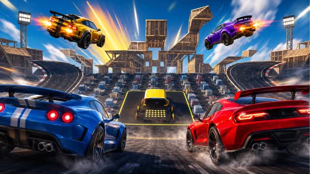 car, ramp, weapons, and lots of fun — Fortnite Creative map
