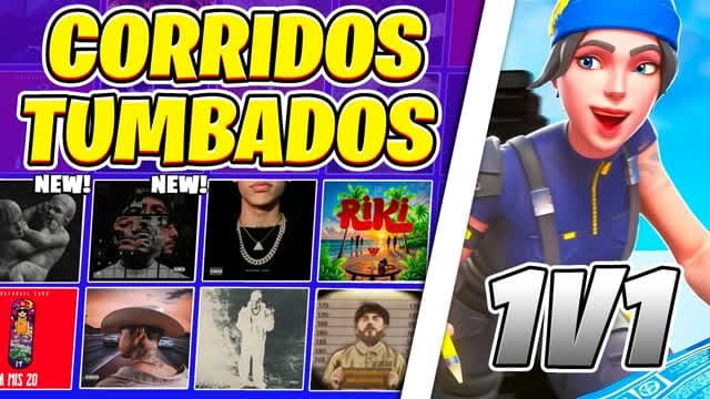 CORRIDOS TUMBADOS 1V1🎵[80+ CORRIDOS] — Fortnite Creative map cover art