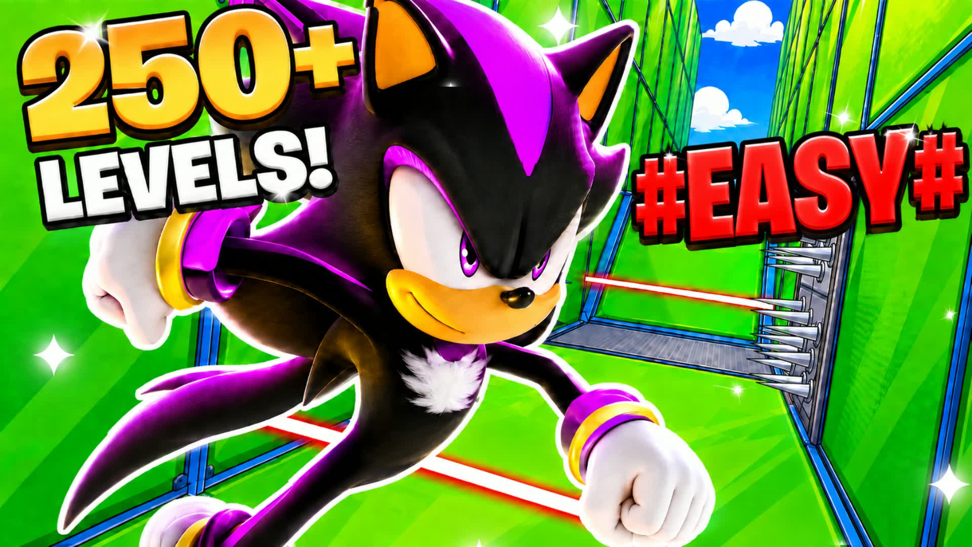 250+ LEVEL SONIC DEATHRUN SPEED OBBY +1 — Fortnite Creative map