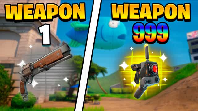 🔥 SUMMER GUN GAME! UPGRADE YOUR WEAPON — Fortnite Creative map cover art