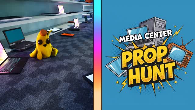 MEDIA CENTER PROP HUNT CACHE CACHE — Fortnite Creative map cover art