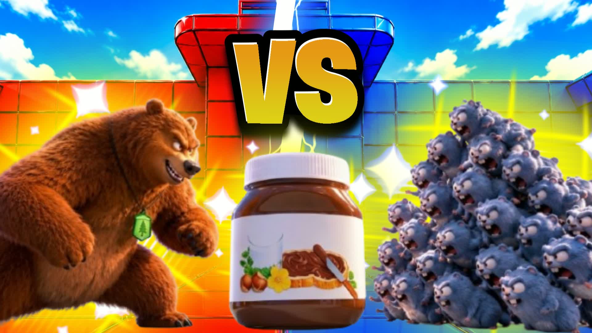 🔴🔵 RED VS BLUE BEAR BATTLE 🔴🔵 — Fortnite Creative map