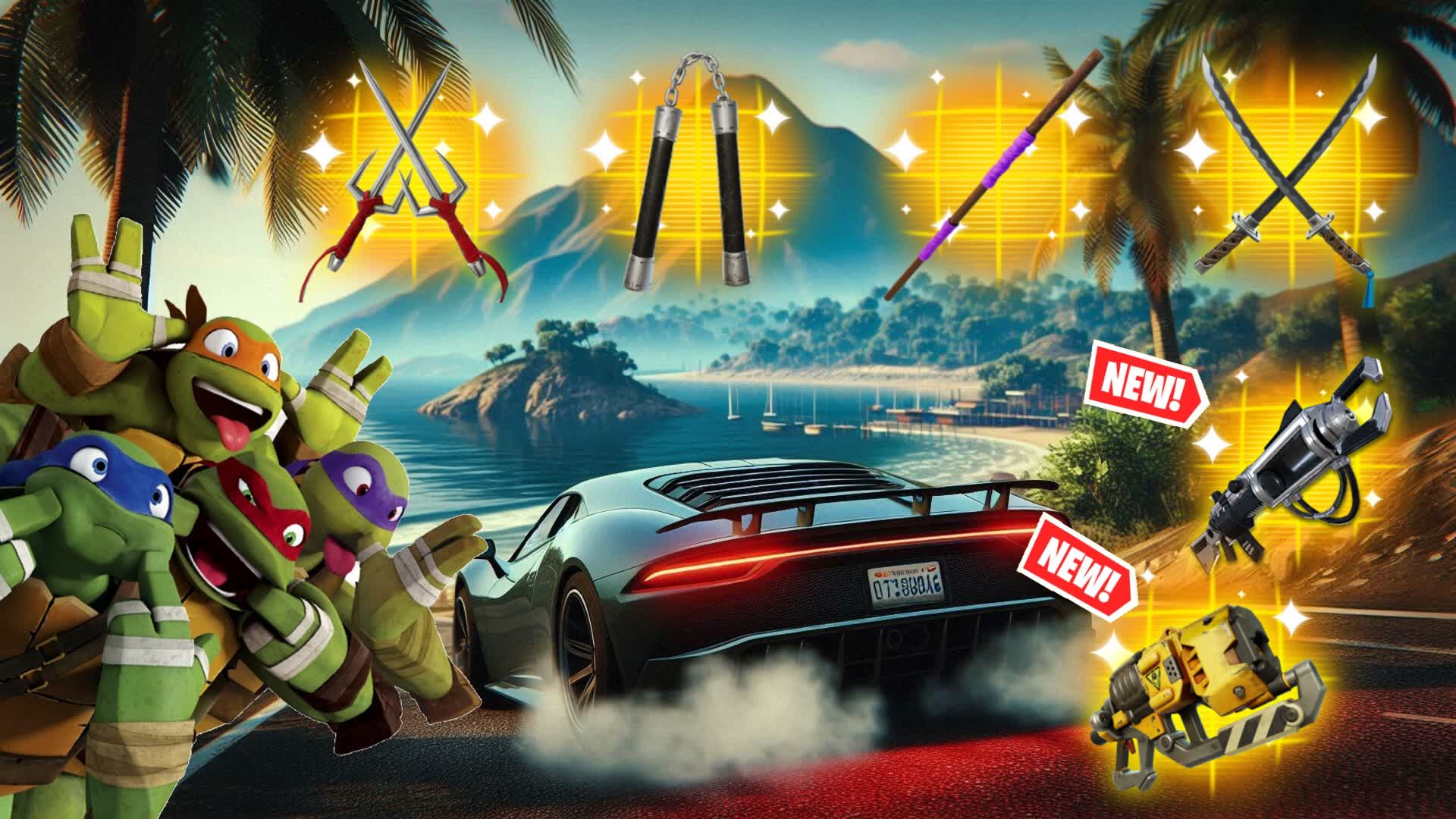 🌄 TMNT DRIVE - FREE FOR ALL — Fortnite Creative map