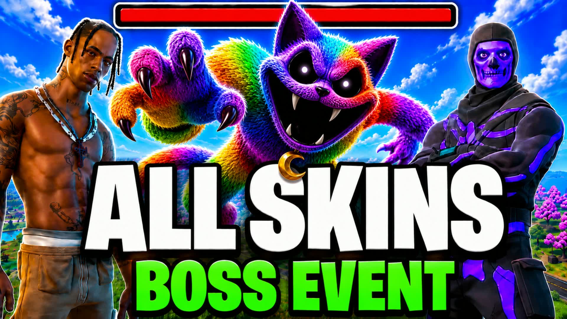 Catnap All Skins Boss fight Event 1V1V1 — Fortnite Creative map