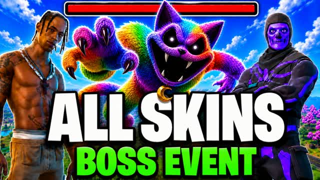 Catnap All Skins Boss fight Event 1V1V1 — Fortnite Creative map cover art