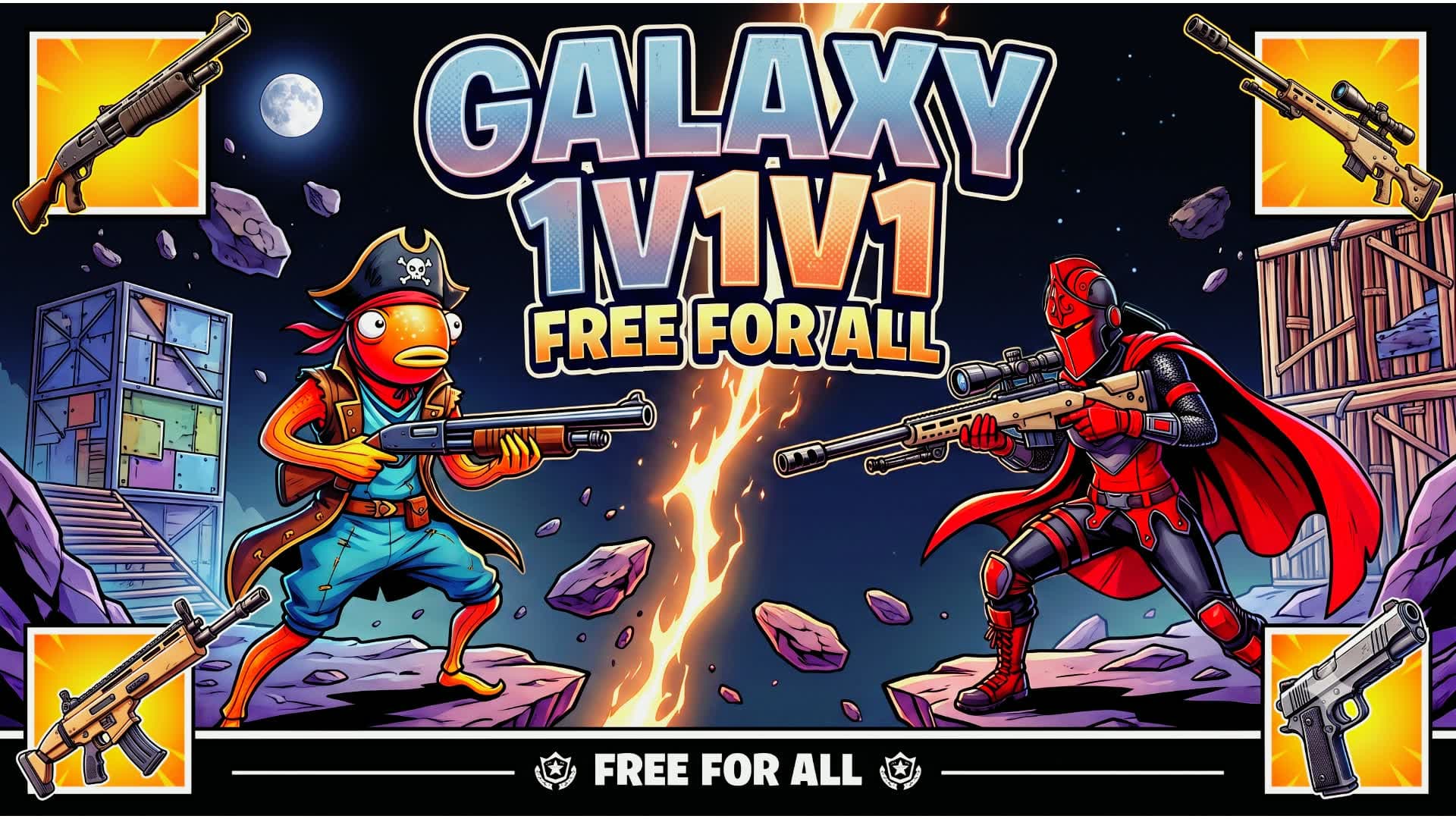 GALAXY 1V1V1 FREE FOR ALL — Fortnite Creative map