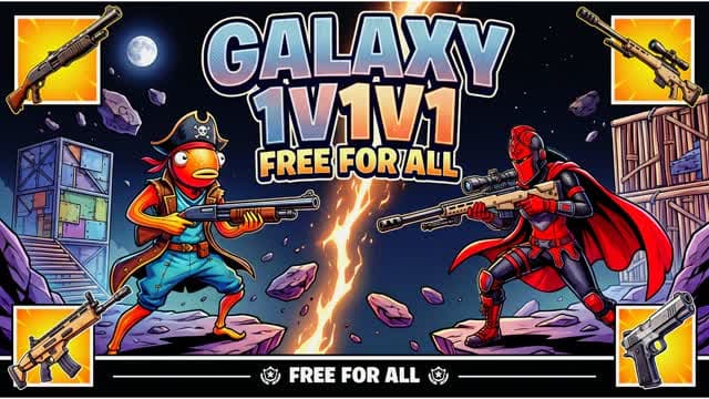 GALAXY 1V1V1 FREE FOR ALL — Fortnite Creative map cover art