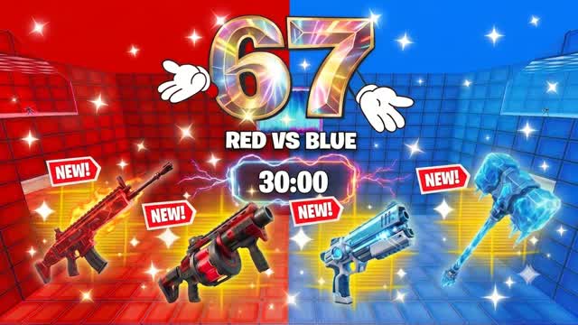 67 CRAZY RED VS BLUE 🔴🔵(SIX SEEEEVEN) — Fortnite Creative map cover art