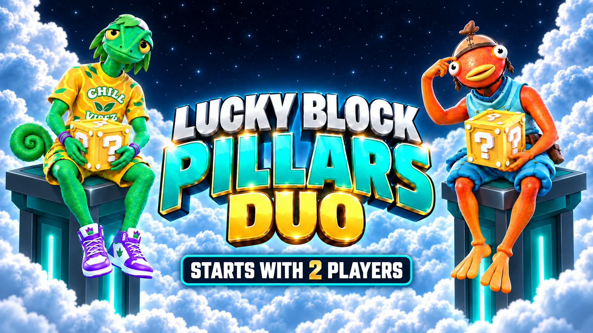 LUCKY BLOCK PILLARS DUO — Fortnite Creative map