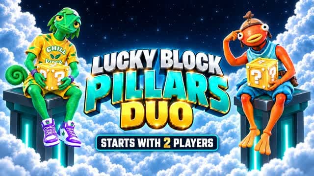 LUCKY BLOCK PILLARS DUO — Fortnite Creative map cover art