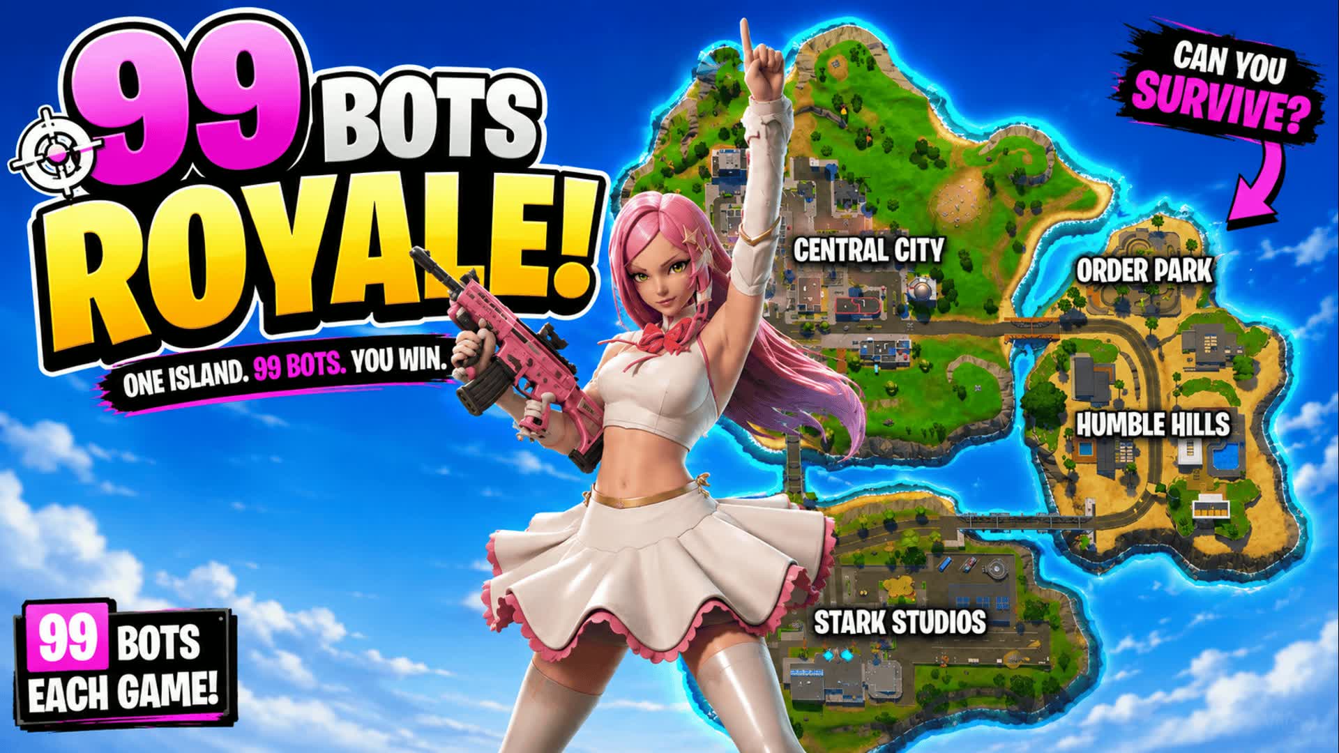 99 BOT BATTLE ROYALE — Fortnite Creative map