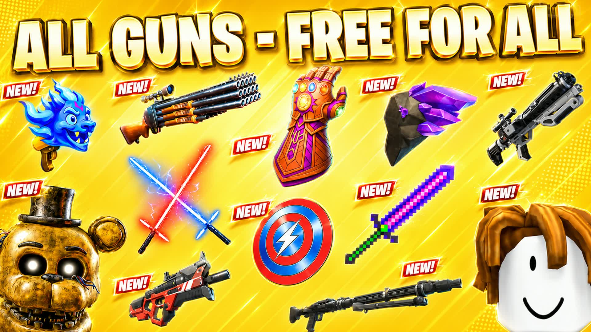 99 BOTS⭐ALL GUNS-ZOMBIES BOSS — Fortnite Creative map