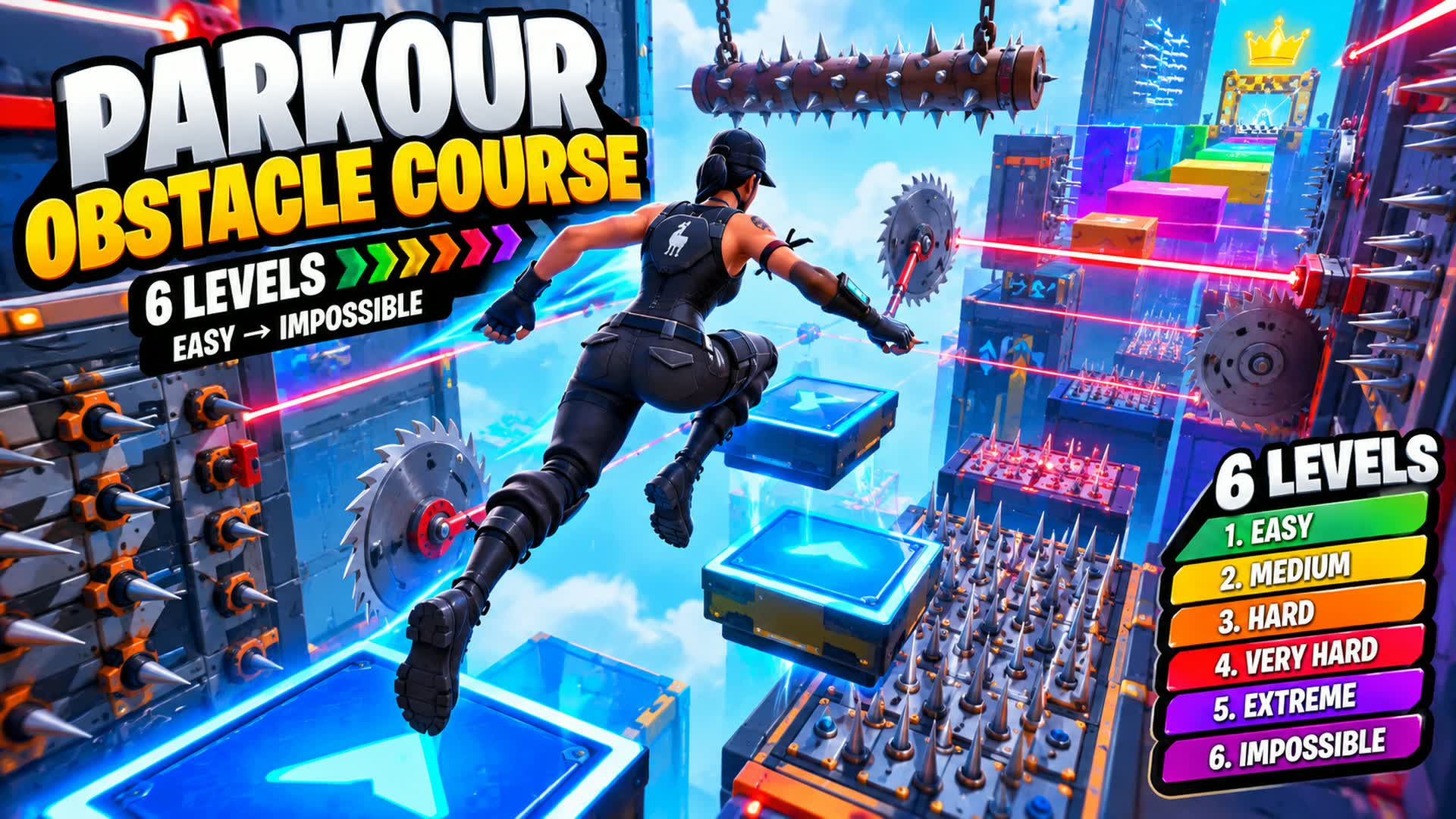 PARKOUR 6 LEVEL HARD? IMPOSSIBLE — Fortnite Creative map