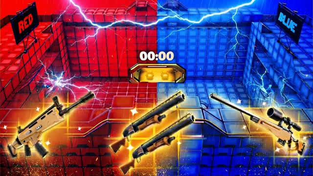 RED VS BLUE RAPID STRIKE 🔴🔵 — Fortnite Creative map cover art