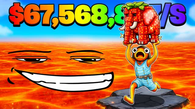 BRAINROTS VS LAVA [SURVIVE] [TYCOON] — Fortnite Creative map