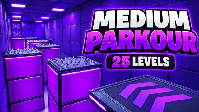 Medium Parkour 25 Levels — Fortnite Creative map cover art