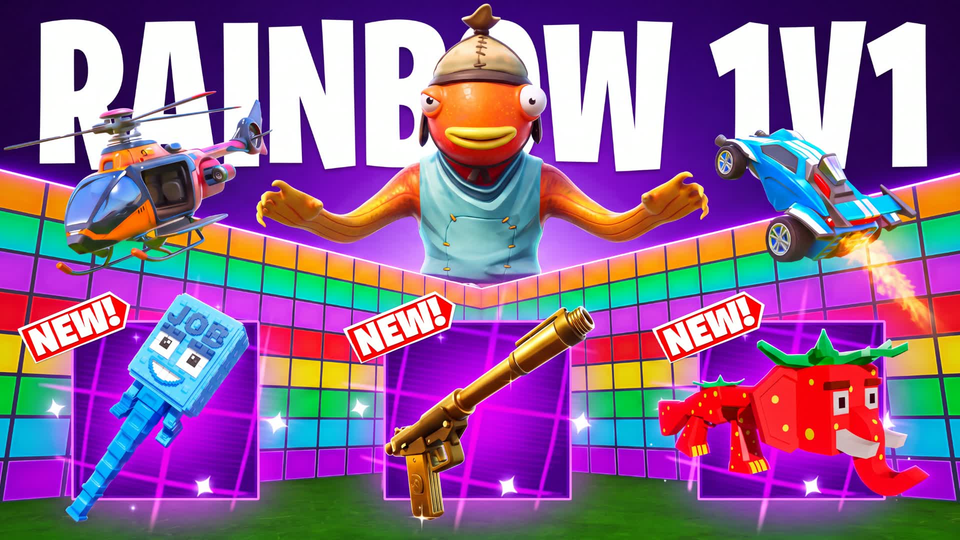SUPER RAINBOW 1V1V1 FFA — Fortnite Creative map