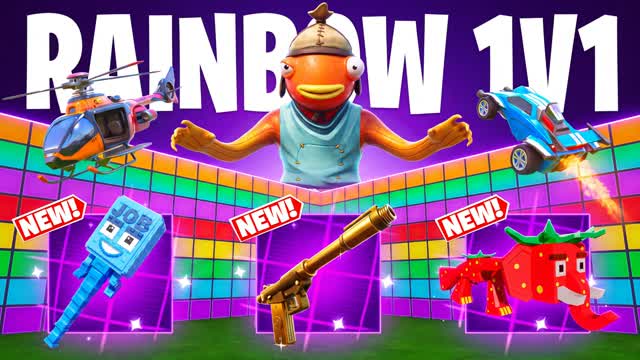 SUPER RAINBOW 1V1V1 FFA — Fortnite Creative map cover art