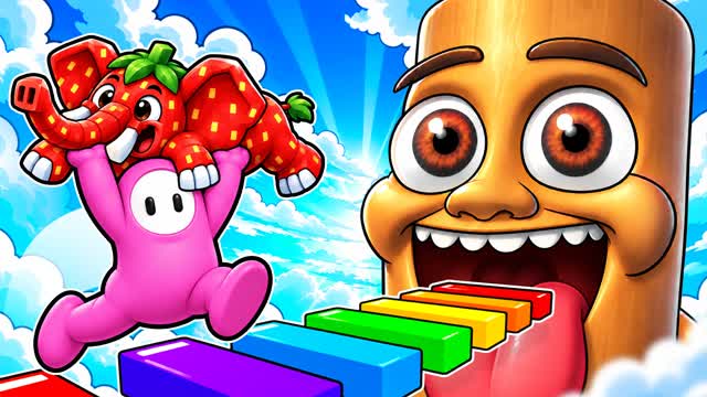 BRAINROT FALL GUYS 200+ OBBY PARKOUR 🌈 — Fortnite Creative map cover art