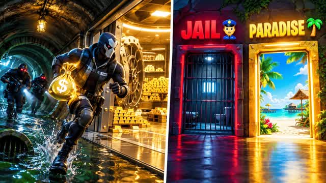 50/50: PARADISE OR JAIL? 🌴🚔 — Fortnite Creative map
