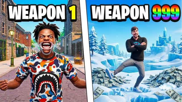 GUN GAME ONE SHOT STEAMING🌐 — Fortnite Creative map