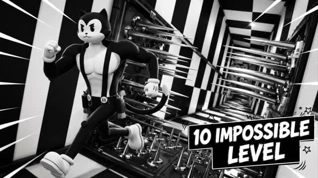 10 LEVELS IMPOSSIBLE DEATHRUN 🖤🤍 — Fortnite Creative map