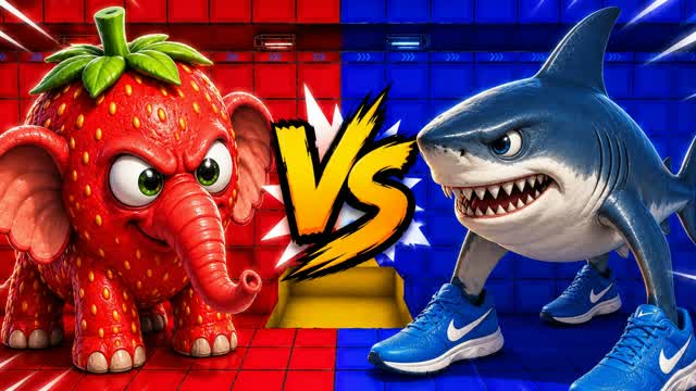 ストロベリーエレファント vs トララレロ・トラララ [REDvsBLUE] — Fortnite Creative map