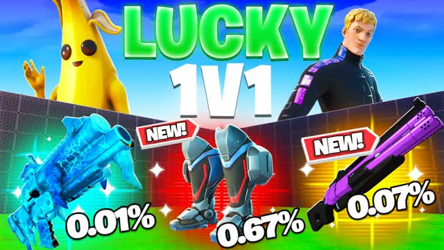 LUCKY 1V1 WITH EVERY GUN — Fortnite Creative map cover art