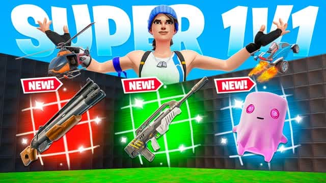 SUPER 1V1 - JELTY - FREE FOR ALL — Fortnite Creative map cover art