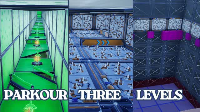 Parkour: Three Levels — Fortnite Creative map cover art