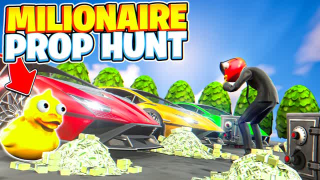MILLIONAIRES PROP HUNT 💰 — Fortnite Creative map cover art