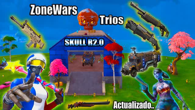 Zone Wars Trios Skull R2.0 — Fortnite Creative map cover art