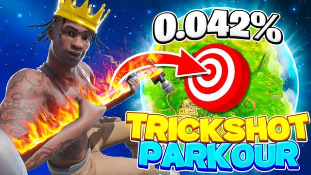 ⭐️ MEGA TRICK SHOT PARKOUR 🎯 — Fortnite Creative map cover art