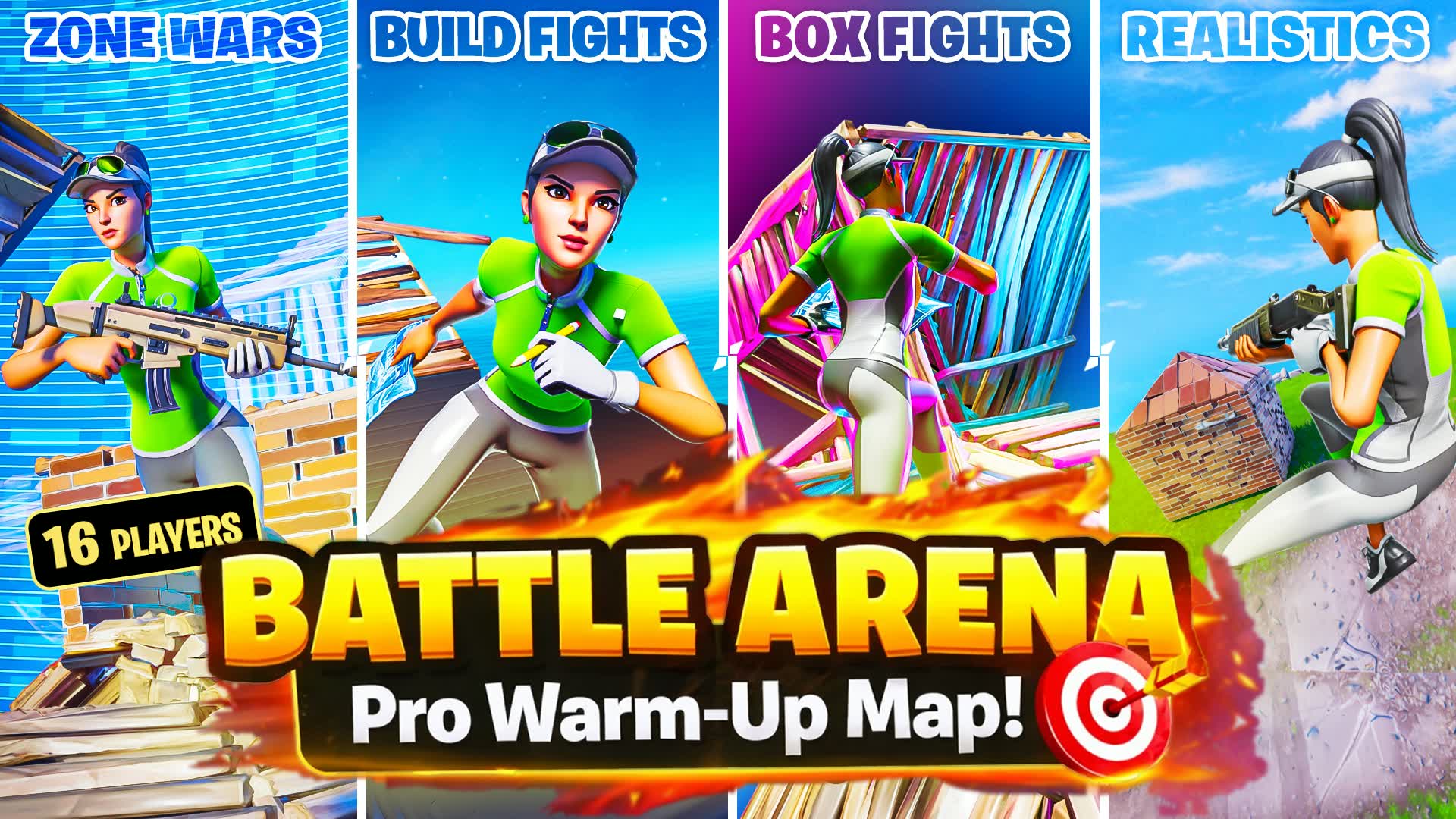 Pro Warm-Up Arena 🎯 1v1's & FFAs — Fortnite Creative map