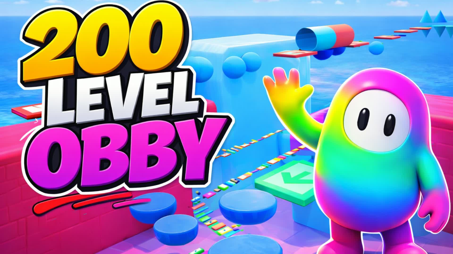 ✨EASY FALL GUYS 200+ LEVEL OBBY PARKOUR — Fortnite Creative map