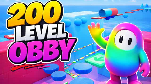 ✨EASY FALL GUYS 200+ LEVEL OBBY PARKOUR — Fortnite Creative map cover art