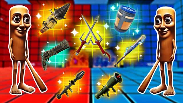 ICONIC BRAINROT RED VS BLUE — Fortnite Creative map cover art