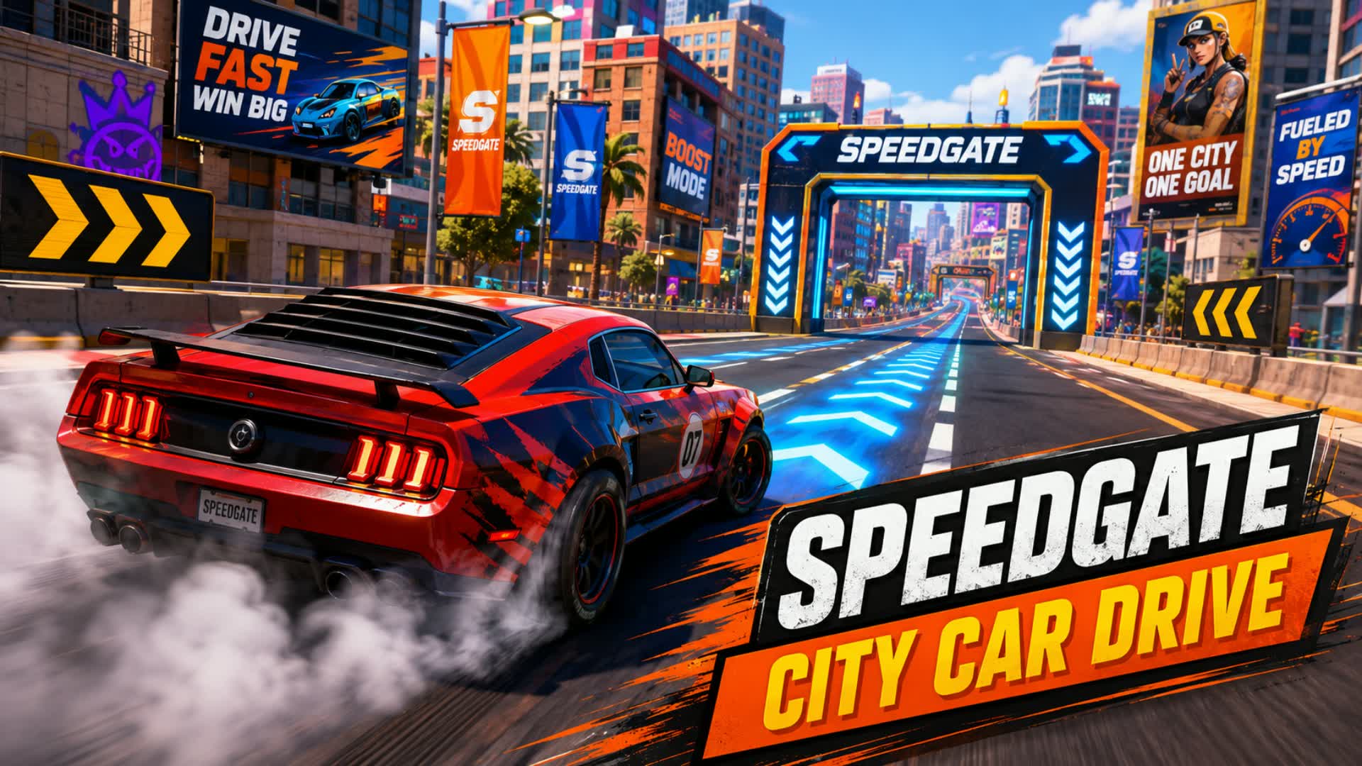🚗 SPEEDGATE CITY CAR DRIVE 🚗 — Fortnite Creative map
