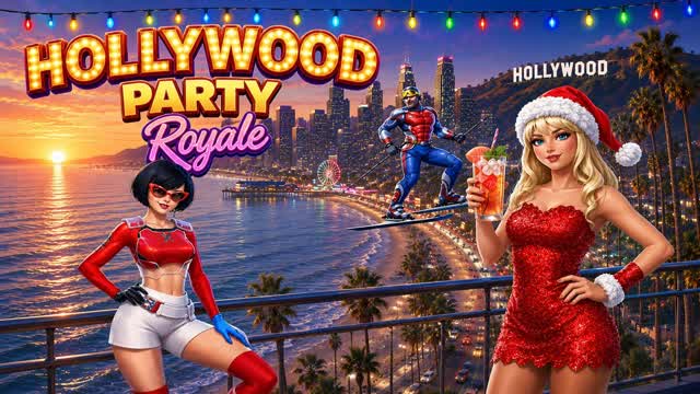 Hollywood PARTY ROYAL — Fortnite Creative map cover art