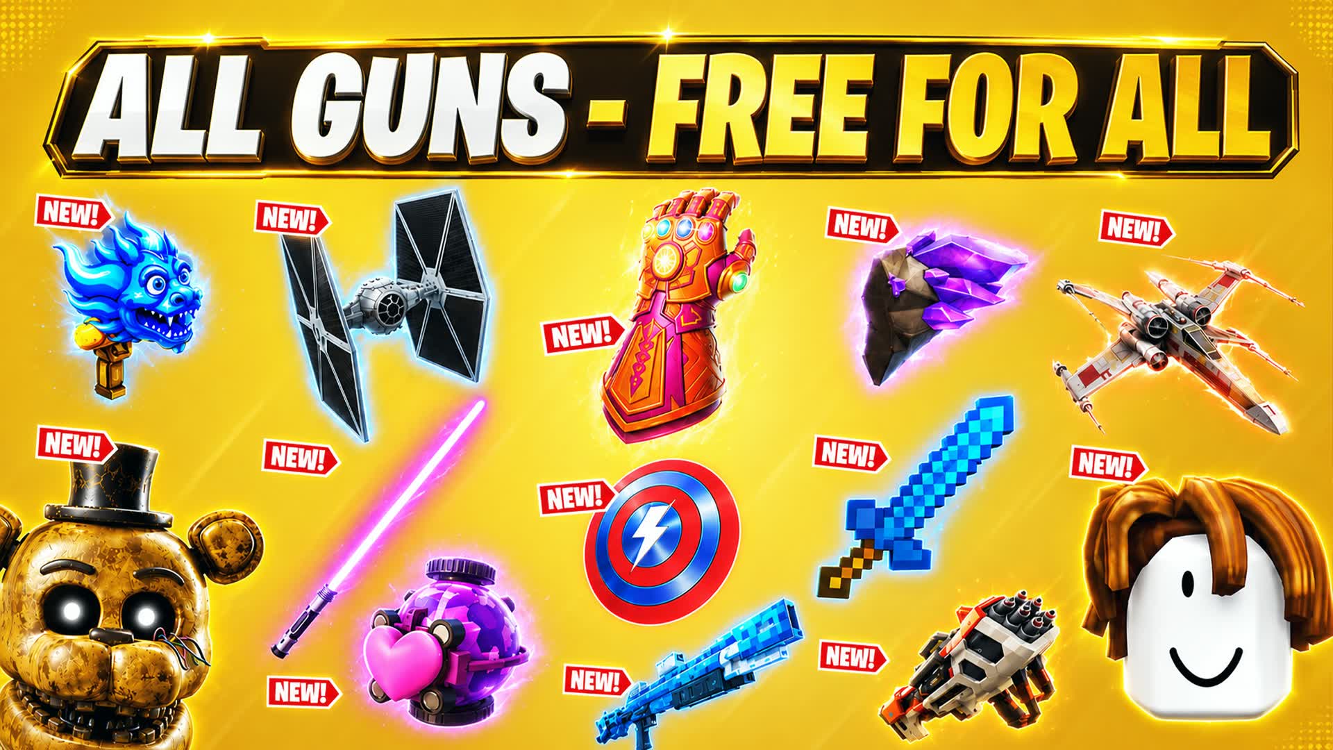 BATTLE 1v1v1 WITH EVERY GUN — Fortnite Creative map