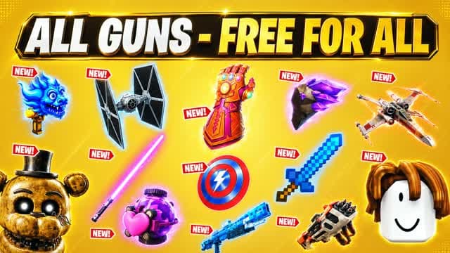 BATTLE 1v1v1 WITH EVERY GUN — Fortnite Creative map cover art